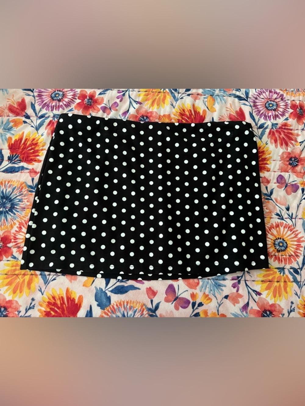 Black and White Polka Dot Mini Skirt